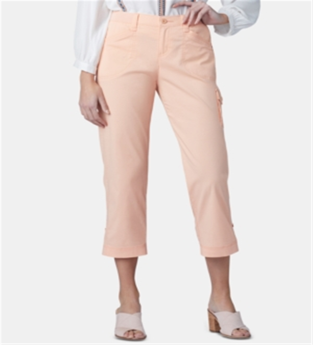 Calça cargo curta feminina Lee Platinum, salmão, tamanho 4, pequena
