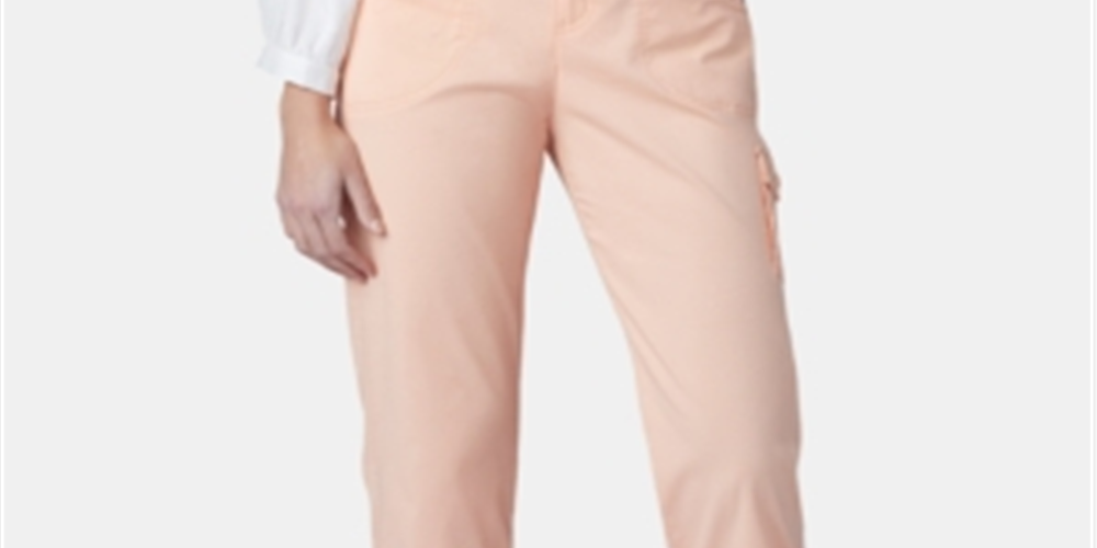 Calça cargo curta feminina Lee Platinum, salmão, tamanho 4, pequena