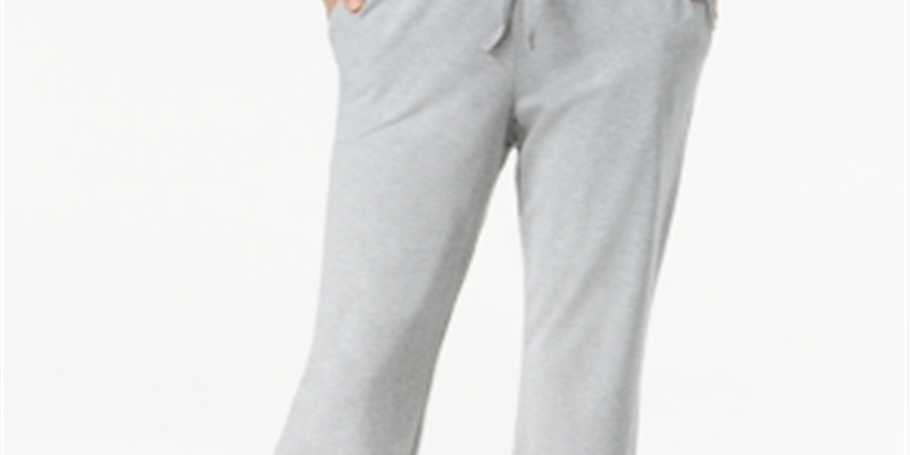 Calça esportiva feminina Karen Scott com cordão, cinza, tamanho pequeno G