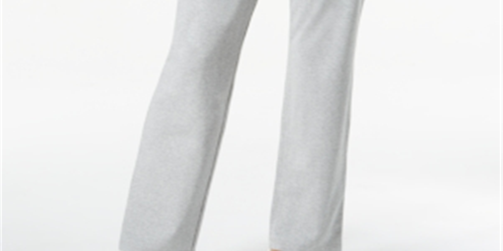 Calça esportiva feminina Karen Scott com cordão, cinza, tamanho pequeno G