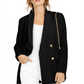 Blazer feminino trespassado preto da INC International Concepts, tamanho X-S
