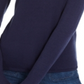 Suéter feminino Maison Jules com gola falsa azul, tamanho médio