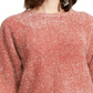 Alfani Suéter feminino coral com cílios metálicos e manga 3/4, gola redonda, rosa, tamanho pequeno