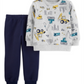Conjunto de moletom e calça de moletom Carter's Infant Boy's Construction Fleece, 2 peças, cinza, tamanho 3 meses