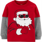 Camiseta térmica de algodão para meninos Carter's Toddler Santa Claus, vermelha, tamanho 2T