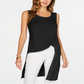 Top feminino Alfani sem mangas com decote redondo Hi Lo, preto, tamanho pequeno XL