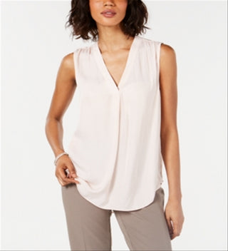 Blusa regata feminina Alfani com decote em V, rosa, tamanho pequeno P