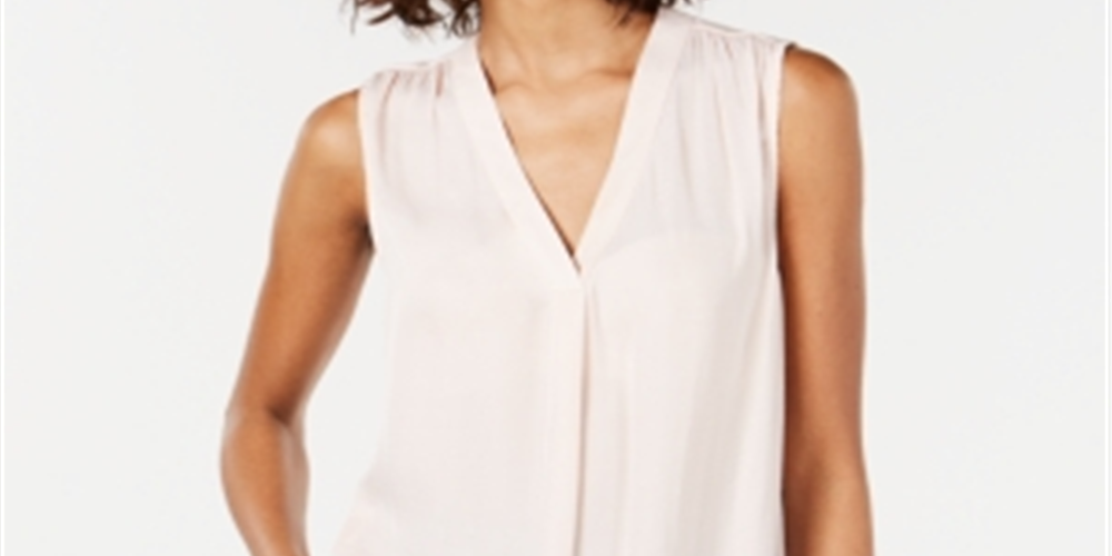 Blusa regata feminina Alfani com decote em V, rosa, tamanho pequeno P