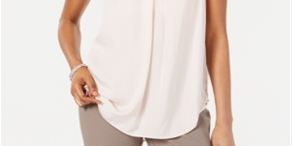 Blusa regata feminina Alfani com decote em V, rosa, tamanho pequeno P