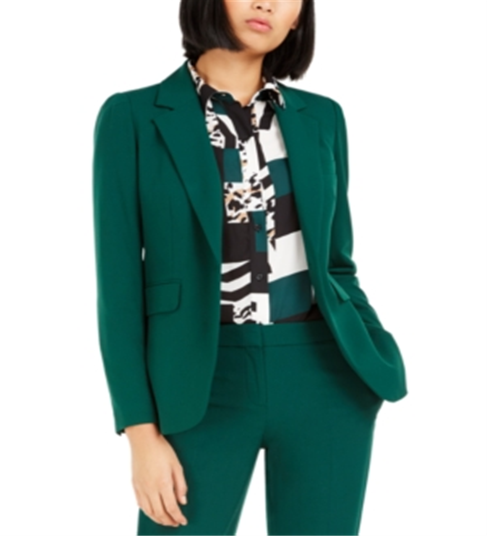 Blazer feminino Bar III com um botão, verde-garrafa, tamanho 0