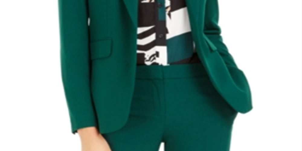 Blazer feminino Bar III com um botão, verde-garrafa, tamanho 0