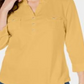 Camisa utilitária feminina Karen Scott Cotton Johnny Collar, amarela, tamanho XX-G