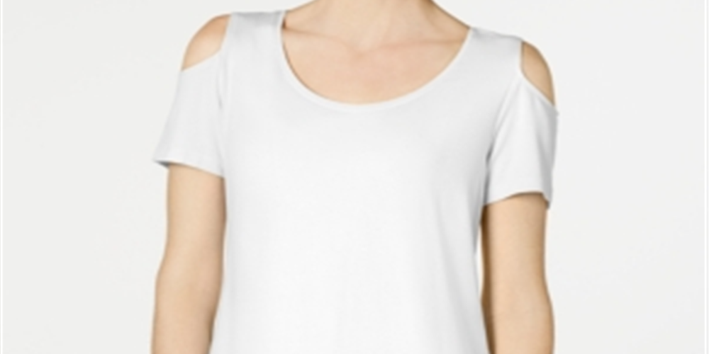 JM Collection Top feminino com ombros descobertos, branco, tamanho XXL