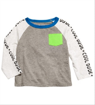 First Impressions Baby Boy's Cool Dude Print Colorblocked T-Shirt Gray Size 24 Months