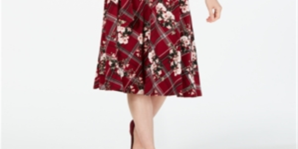 Vestido feminino sem mangas com estampa mista Charter Club, vermelho, tamanho PSM