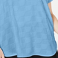Blusa Alfani Feminina Texturizada com Decote em V e Fenda Azul Tamanho Médio