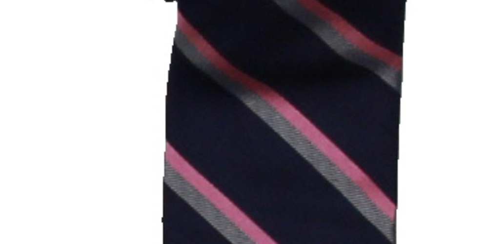 Gravata de seda listrada masculina Tommy Hilfiger tamanho azul marinho regular