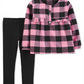 Conjunto de 2 peças de blusa xadrez e leggings Carter's Baby Girl, rosa, tamanho 6 meses