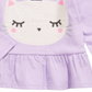 Camiseta infantil First Impressions de algodão Caticorn com bainha peplum roxa, tamanho 3 a 6 meses