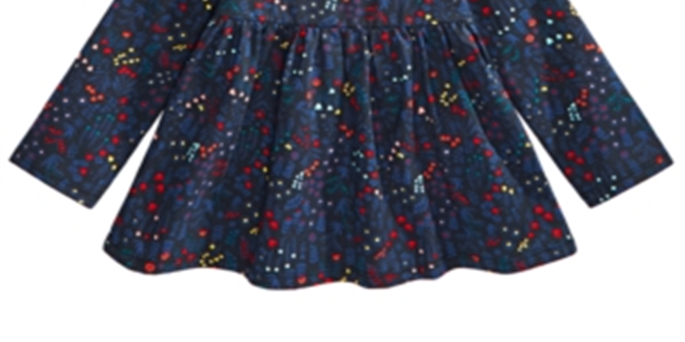 Camiseta túnica floral para bebês meninas First Impressions, preta, tamanho 6 a 9 meses