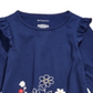 Camiseta túnica com borda floral para bebê First Impressions, azul, tamanho 3 a 6 meses