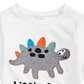Camiseta infantil de algodão com estampa de dinossauro Little Boss para meninos, tamanho 3T