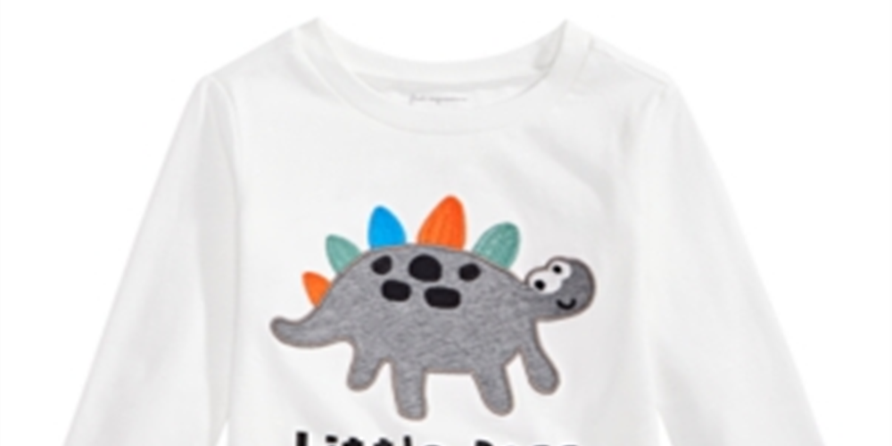 Camiseta infantil de algodão com estampa de dinossauro Little Boss para meninos, tamanho 3T