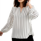 Blusa Henley Listrada Feminina Alfani Branca Tamanho XX-G