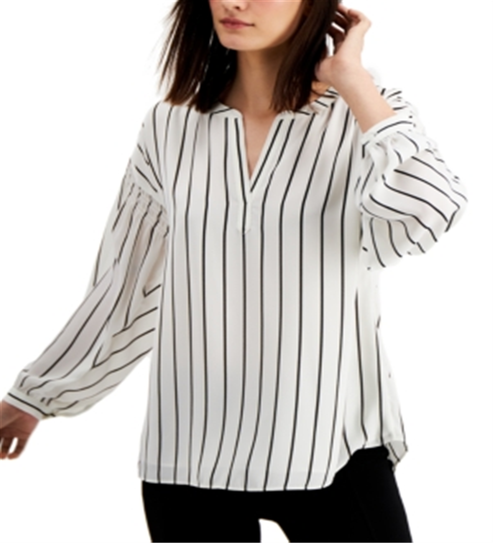 Blusa Henley Listrada Feminina Alfani Branca Tamanho XX-G