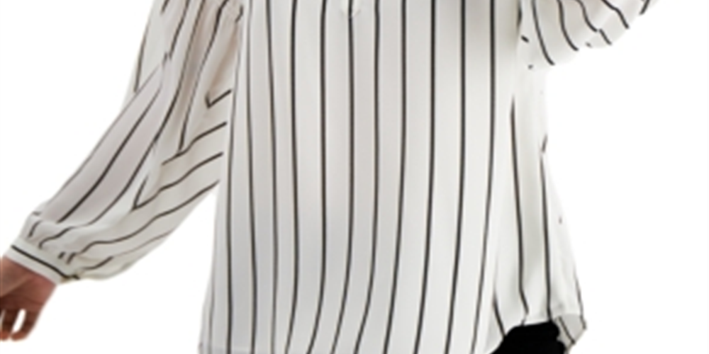 Blusa Henley Listrada Feminina Alfani Branca Tamanho XX-G