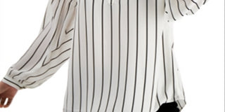 Blusa Henley Listrada Feminina Alfani Branca Tamanho XX-G