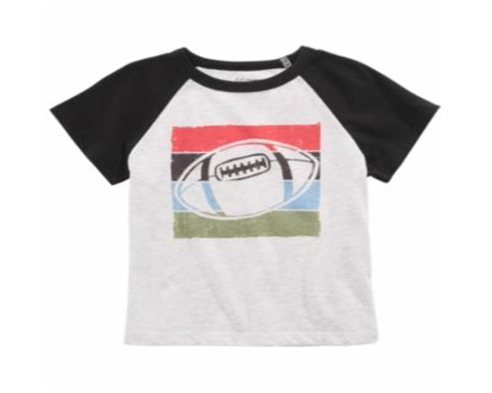 Camiseta estampada de futebol para meninos First Impressions, cinza, tamanho 12 meses