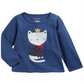 Camiseta infantil First Impressions Baby Girl de algodão com estampa de gato, azul, tamanho 3 a 6 meses