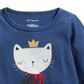 Camiseta infantil First Impressions Baby Girl de algodão com estampa de gato, azul, tamanho 3 a 6 meses