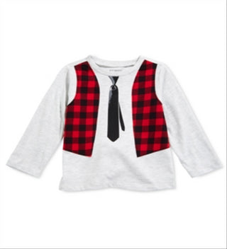First Impressions Baby Boy's Vest Print T-Shirt Gray Size 3-6 Months