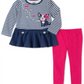 Conjunto de túnica e leggings listradas para cachorro da Kids Headquarters para meninas, tamanho 12 meses, vermelho