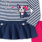 Conjunto de túnica e leggings listradas para cachorro da Kids Headquarters para meninas, tamanho 12 meses, vermelho