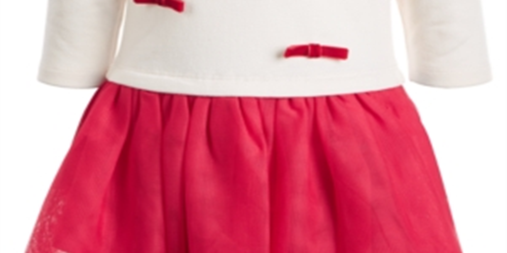 Vestido tutu infantil First Impressions com laço e tule, tamanho vermelho, 12 meses