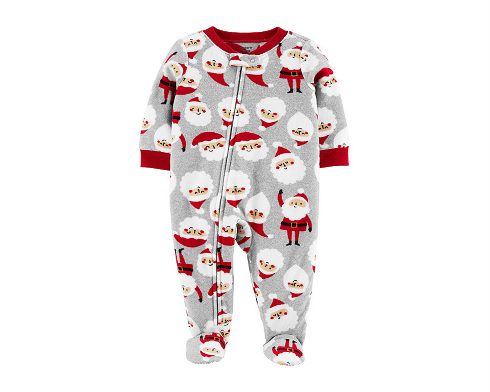 Carter's Unisex Footies Print - Calça de Papai Noel Cinza - Cinza Tamanho 2T