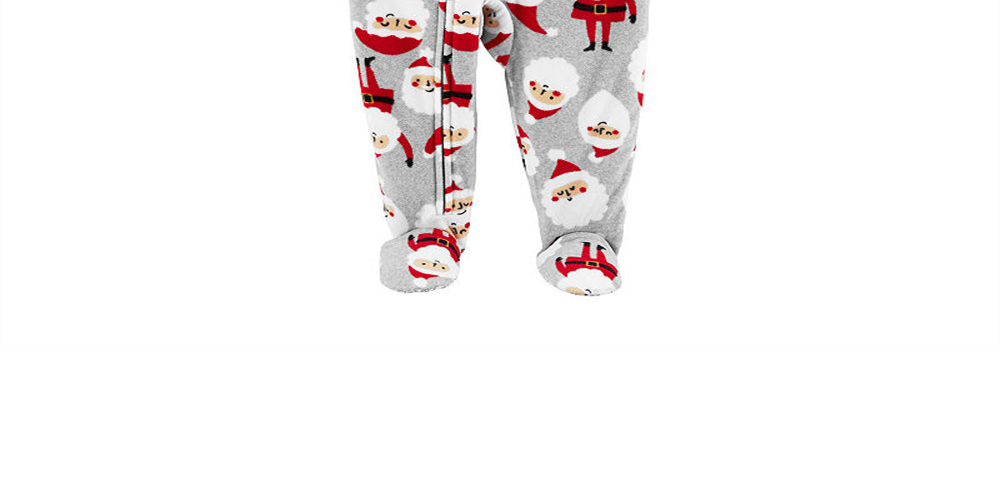 Carter's Unisex Footies Print - Calça de Papai Noel Cinza - Cinza Tamanho 2T