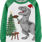 Camiseta de manga comprida Carter's Toddler Boy's Christmas T-Rex verde/branca, vários tamanhos 3T