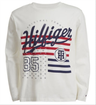 Camiseta Tommy Hilfiger Little Boys Dexter Logo Branca Tamanho 5