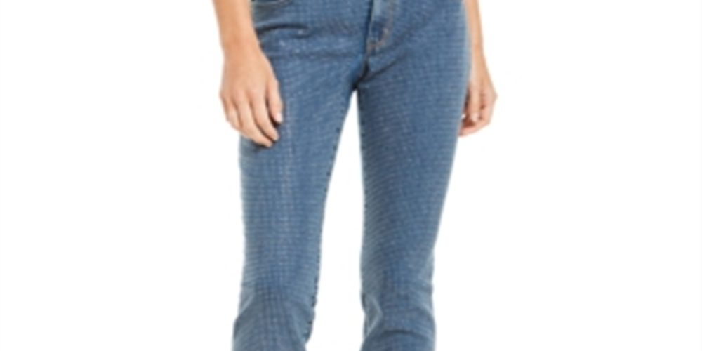 Calça jeans skinny feminina INC International Concepts com detalhes na frente, azul, tamanho 0, pequena