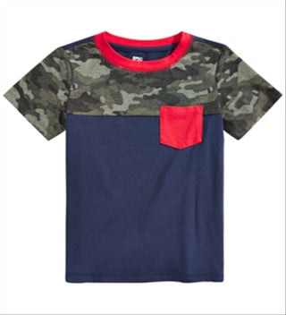 Epic Threads Toddler Boy's Camo Colorblocked Pocket T-Shirt Blue Size 2