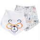 Babadores de algodão com estampa de urso First Impressions para meninos, pacote com 2 unidades, tamanho regular, branco