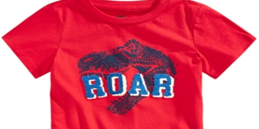 Camiseta infantil infantil Epic Threads Roar Tufted Chenille, tamanho 2, vermelha