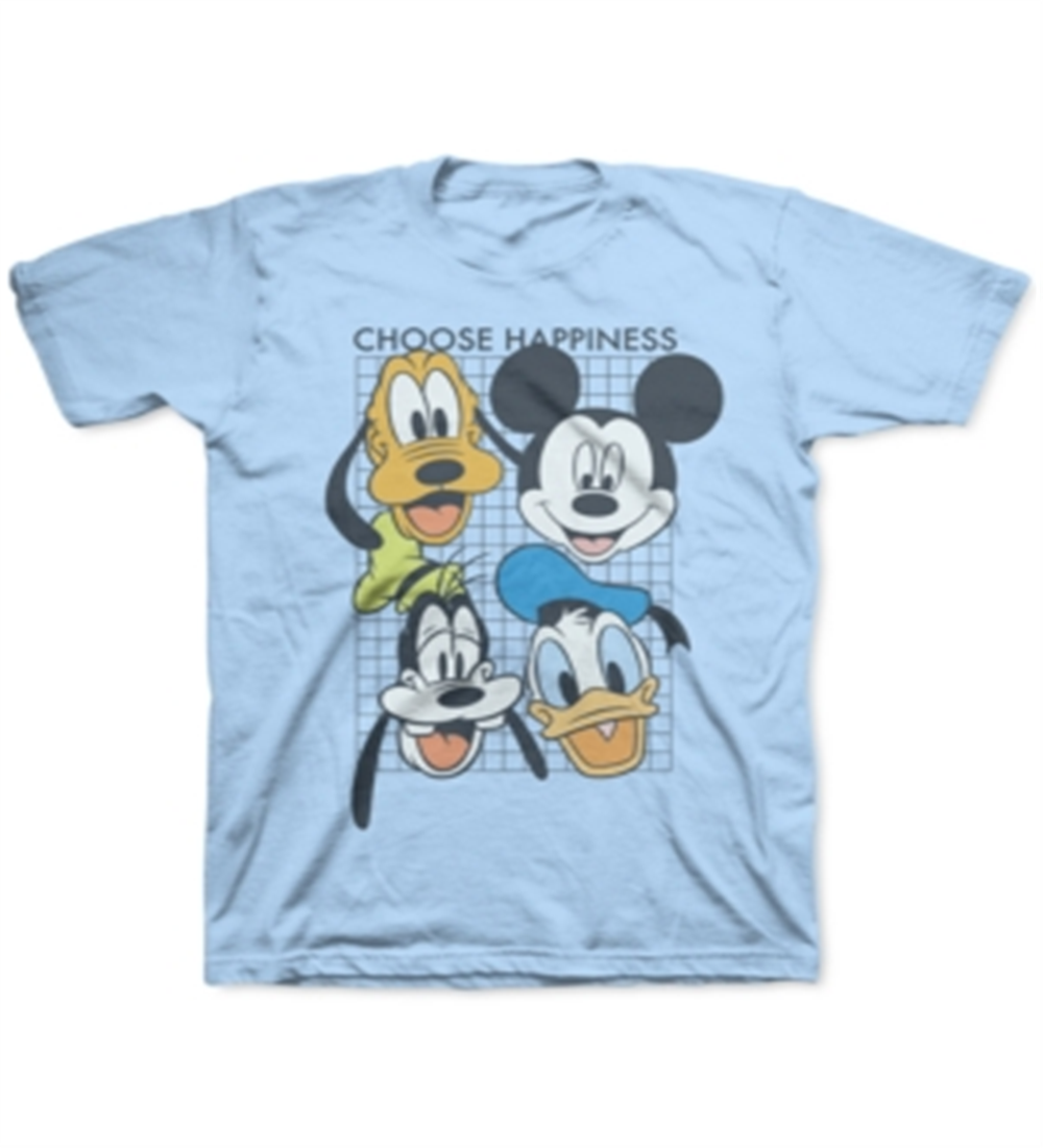 Camiseta infantil Disney Choose Happiness para meninos, azul, tamanho 2
