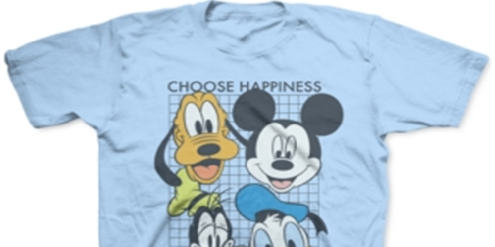 Camiseta infantil Disney Choose Happiness para meninos, azul, tamanho 2