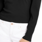 INC International Concepts Top canelado com ombros bufantes Petite, preto, tamanho Petite L
