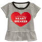 Camiseta infantil First Impressions com estampa de coração partido e listras de algodão, tamanho 18 meses
